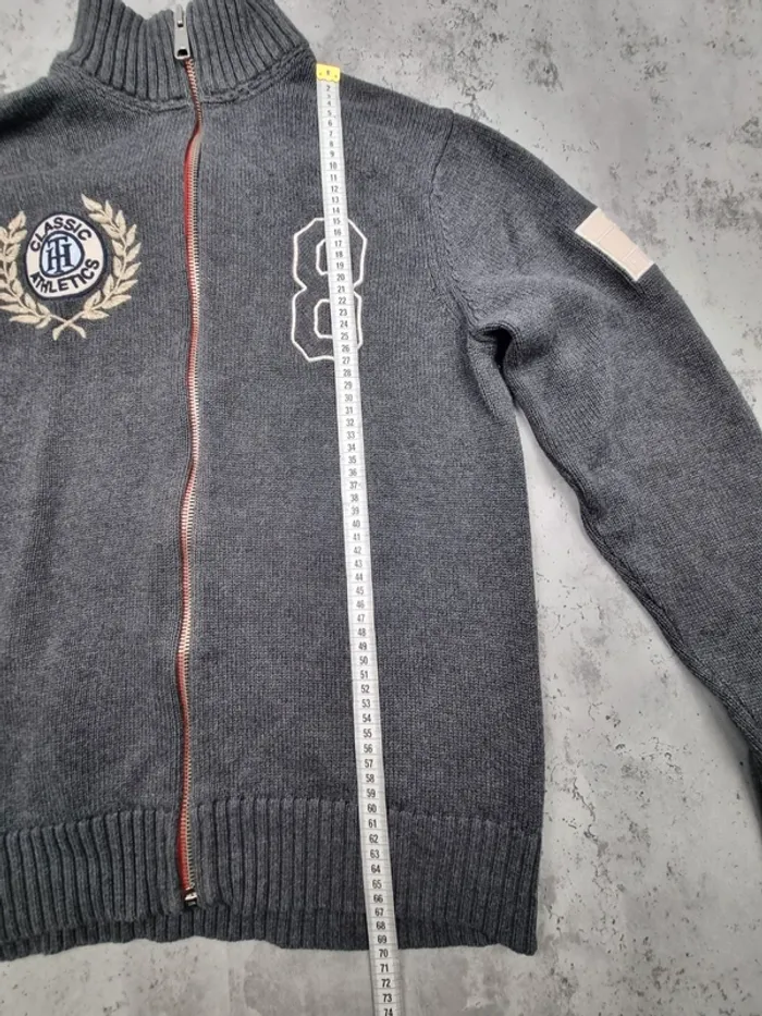 Gilet zippé Tommy Hilfiger gris – Taille L Hommes (mesures en photos) - photo numéro 7