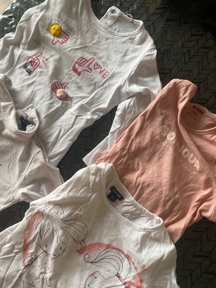 Lot de 6 t-shirts / hauts manches longues – Fille – Taille 18 mois – Kiabi - photo numéro 3