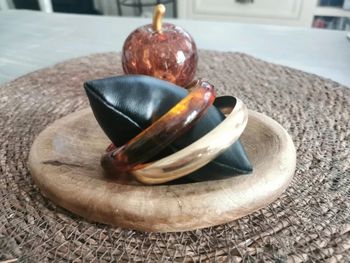 Duo bracelet doré et marron marbré