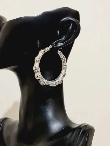 CRÉOLES argentées 4,5 CM ACIER INOXYDABLE 