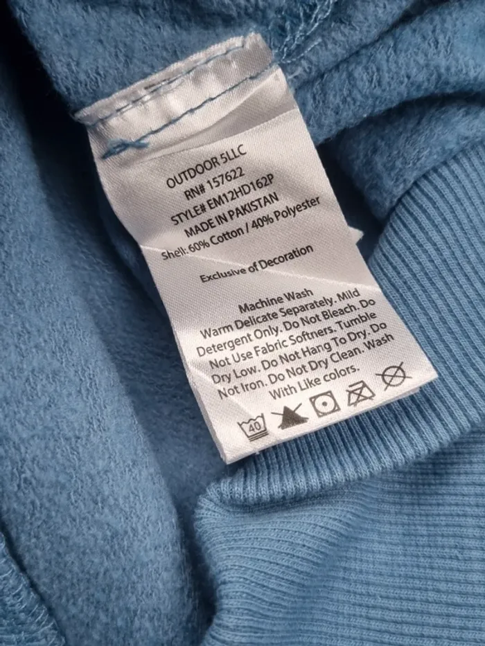 Sweat à capuche Eddie Bauer bleu – Taille M Homme (mesures en photos) - photo numéro 12