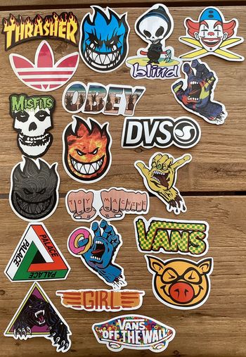 20 Stickers de marque de skate