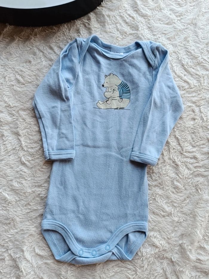 Lot de 2 bodies manches longues Garçon 6 mois Ours Petit bateau 100% coton - photo numéro 11