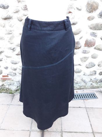 Jupe bohème asymétrique en lin noir