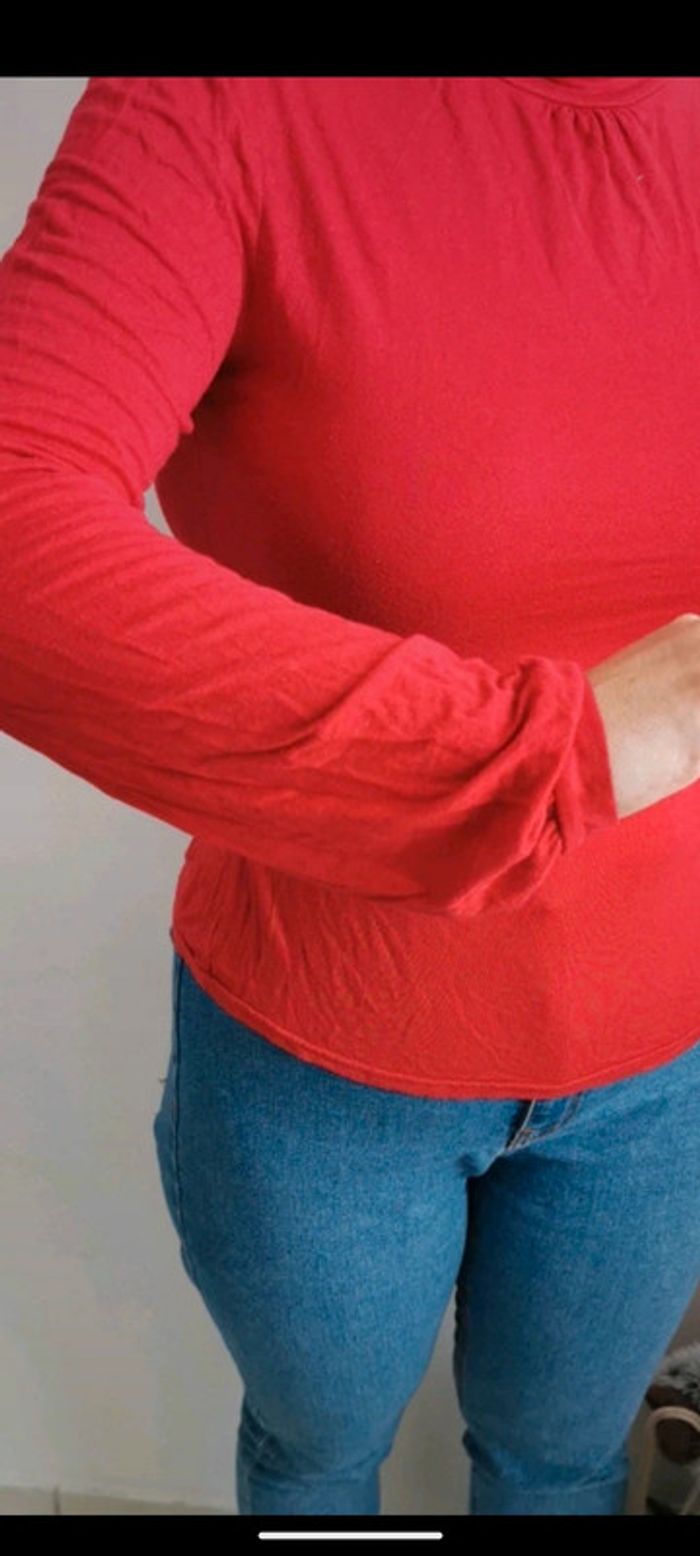 Sous pull col roulé rouge - photo numéro 3