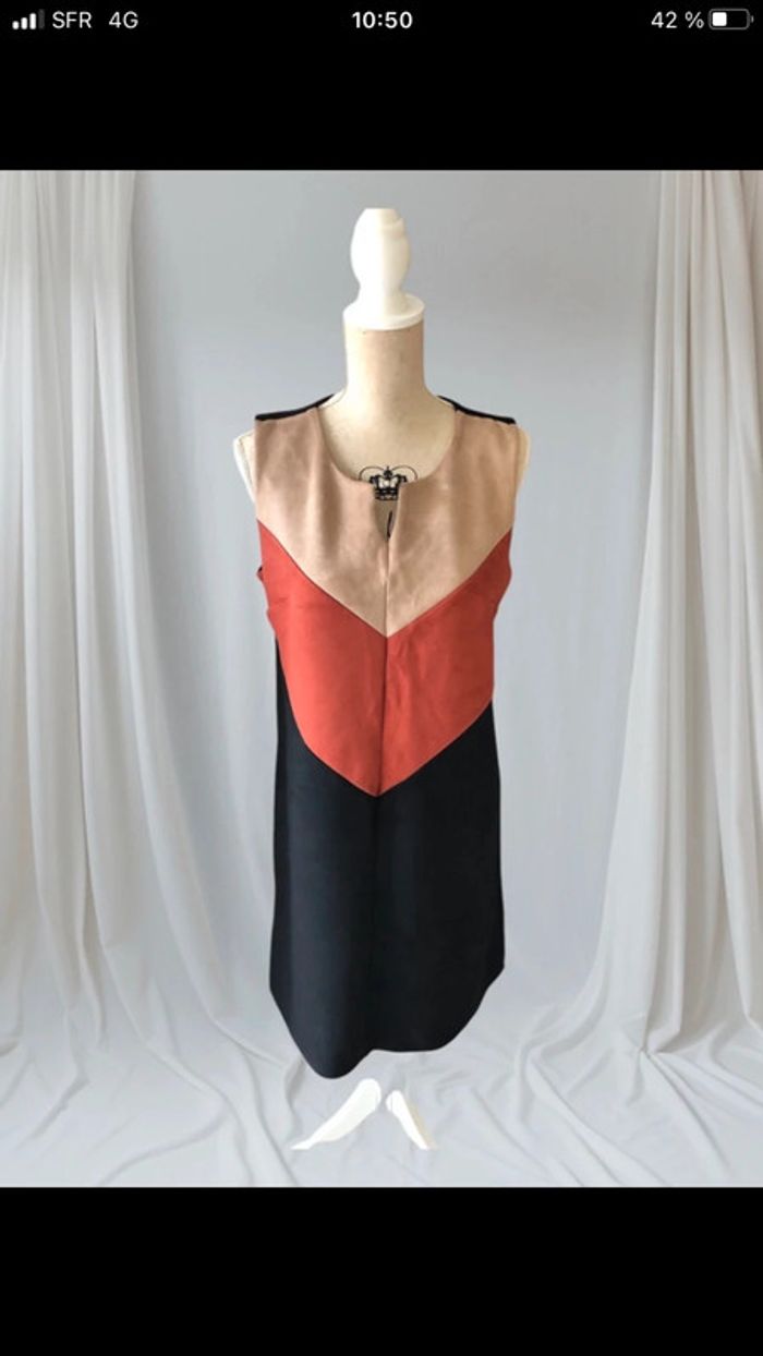 Robe taille 42 noir beige terracotta impeccable
