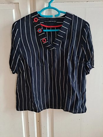 Blouse à rayure marine blanc et rouge 40
