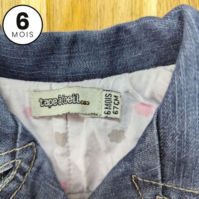 Manteau / Veste en jean doublée - bébé 6 mois - photo numéro 3