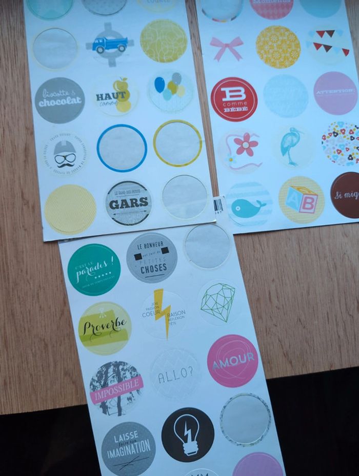 Lot de 3 planches de stickers