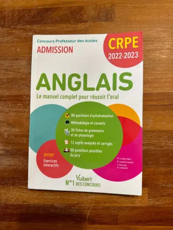 Livre anglais concours, professeur des écoles