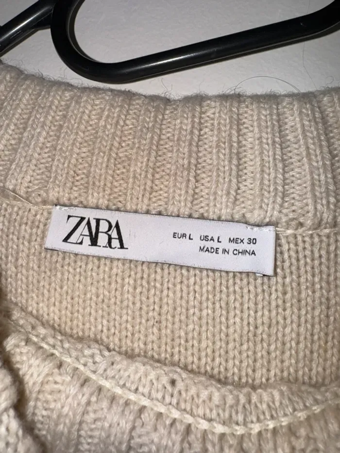 Pull court beige Zara - photo numéro 2