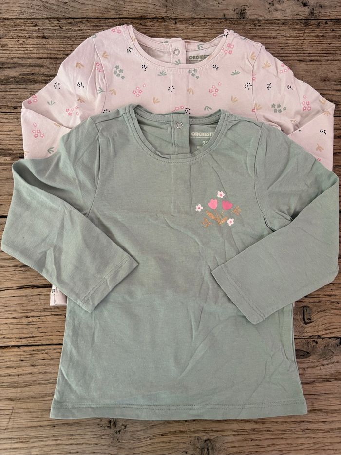 Lot 2 t-shirt bébé fille 23 mois