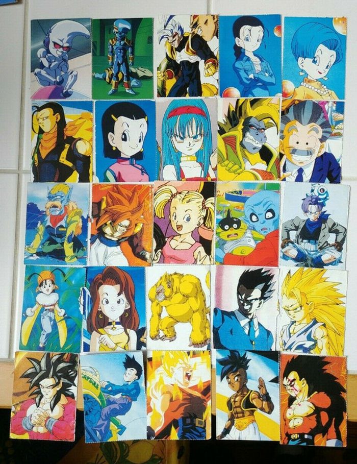Lot Cartes fiches part 5 Dragon Ball GT Magazine Dorothée D manga cards set rare