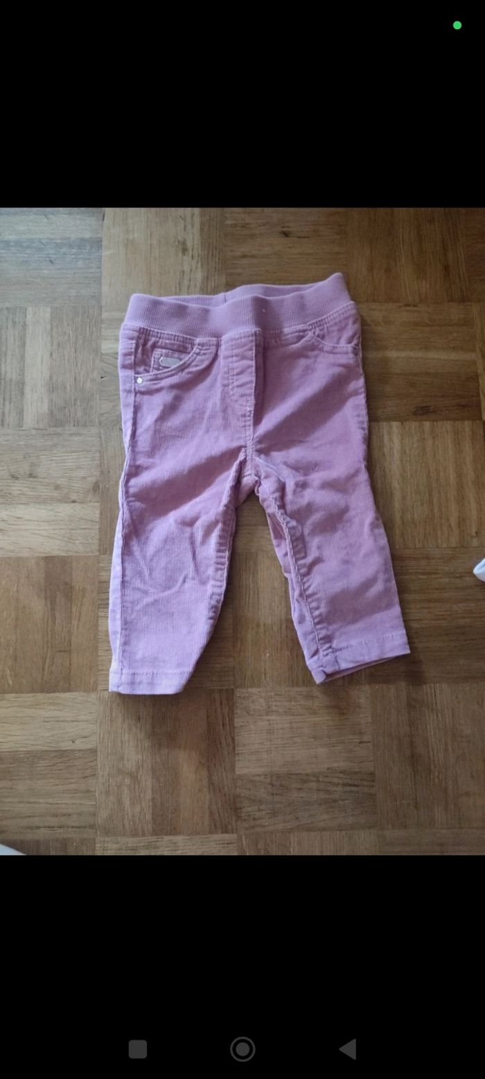 Lot vêtements 9 mois fille pyjama pantalon body manches longues collants rose - photo numéro 3