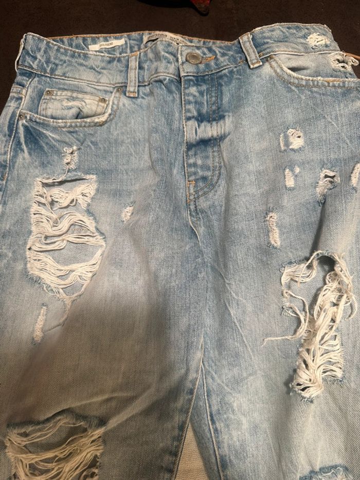 👖 Pantalon “Girlfriend” troué – Bershka – Taille 36 🩵 - photo numéro 3