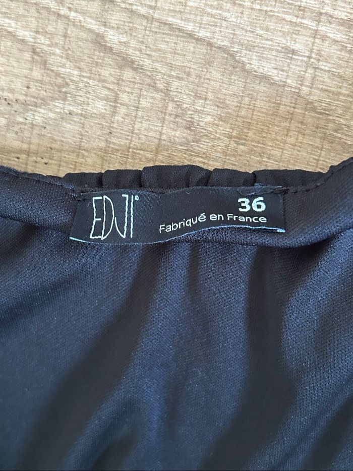 Robe noire plissée à manches longues EDJI taille 36 comme neuve - photo numéro 9