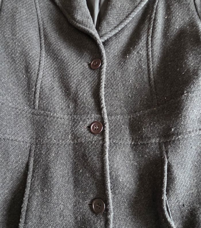 Manteau long cintré laine gris anthracite Taille 38/40 - photo numéro 4