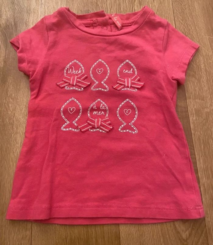 T-shirt rose fille 6M