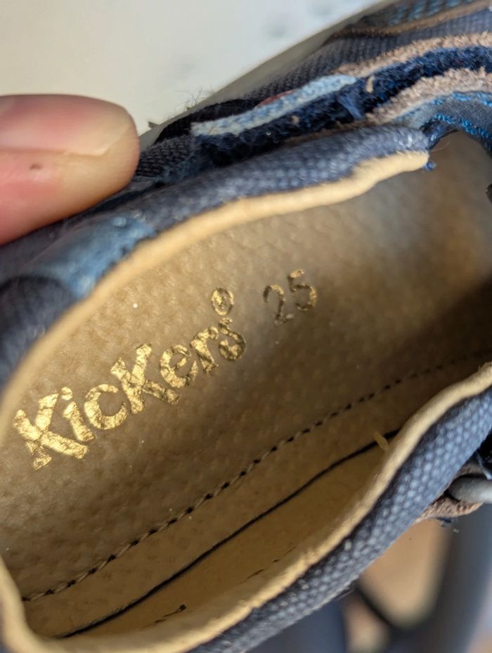 Chaussures toile et cuir bleu marine Kickers – pointure 25 - photo numéro 3
