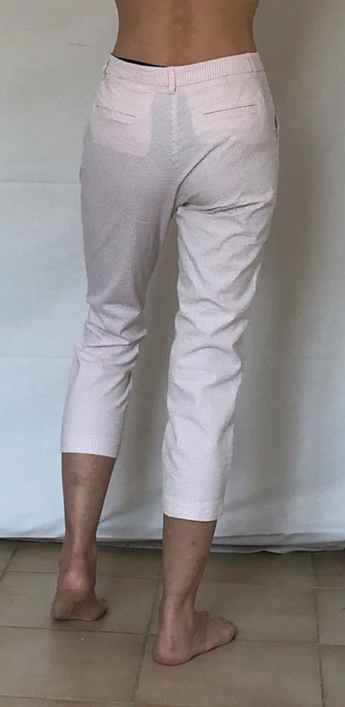 Pantalon stretch sept huitième rayures roses Benetton taille 34 neuf - photo numéro 17