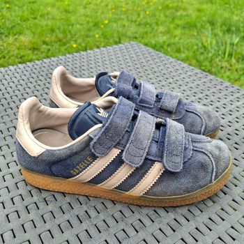 Adidas Original Chaussures Gazelle Enfants Pointure 34 Bleu Marine / Blanc