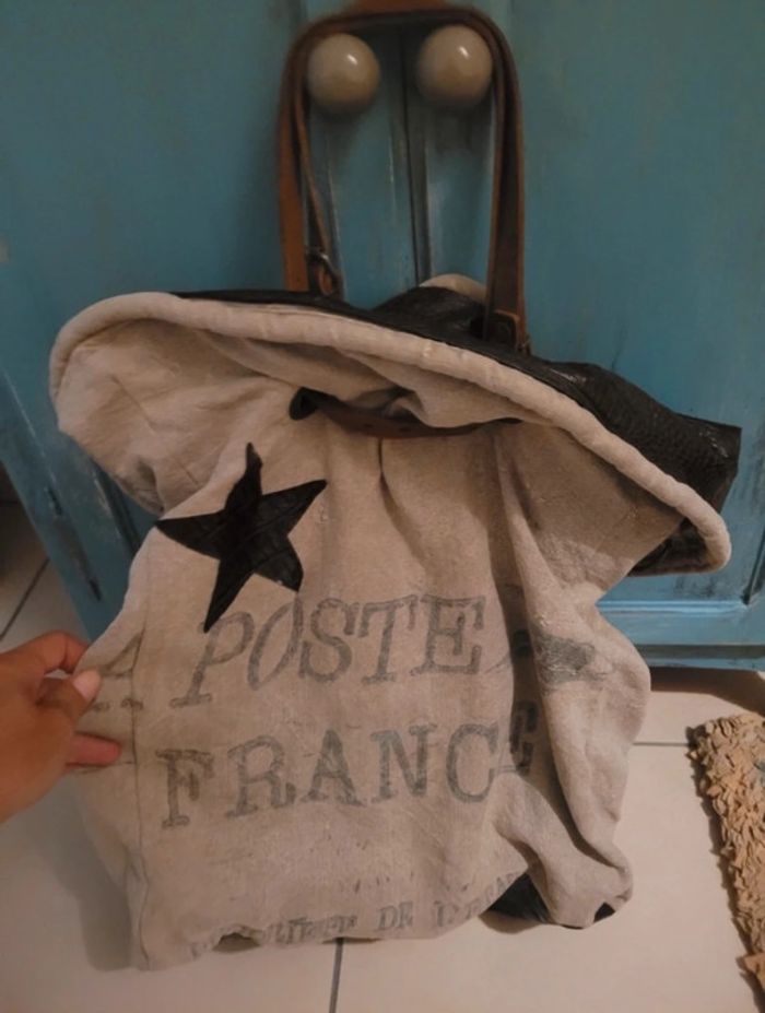 Sac by fabregas cuir et toile - photo numéro 3