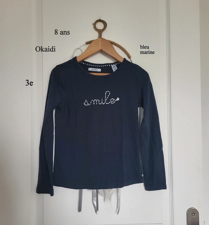 T-shirt manche longue okaidi 8 ans