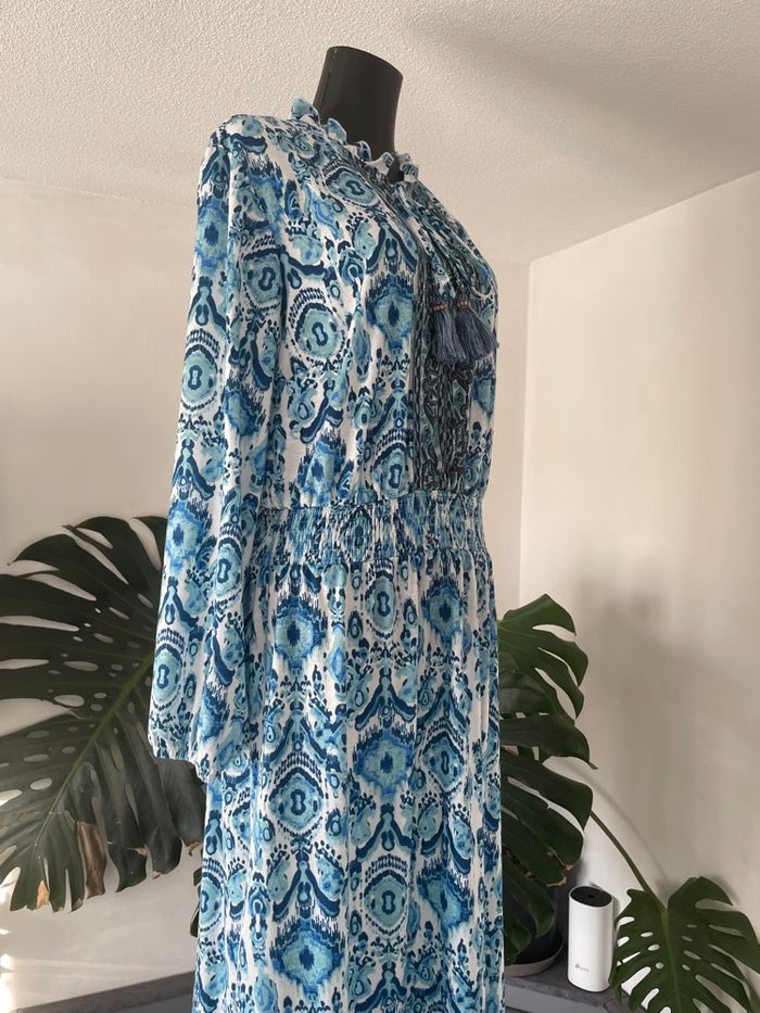Robe longue imprimé bleu – Bonprix – Taille 42/44 (neuve sans étiquette) - photo numéro 4