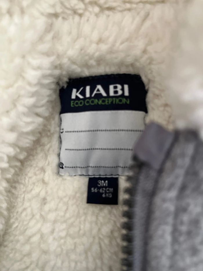 Manteau hiver polaire gris chiné - photo numéro 2