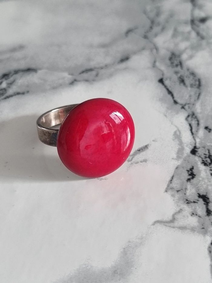 Bague ronde rouge - photo numéro 2