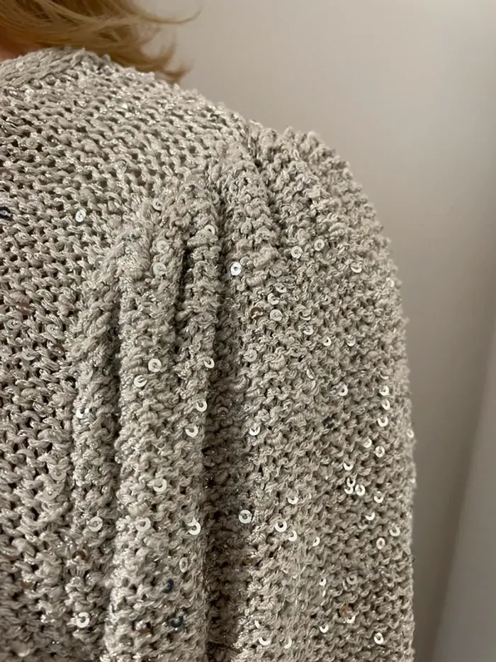 Pull gris pailleté zaraknit - photo numéro 3
