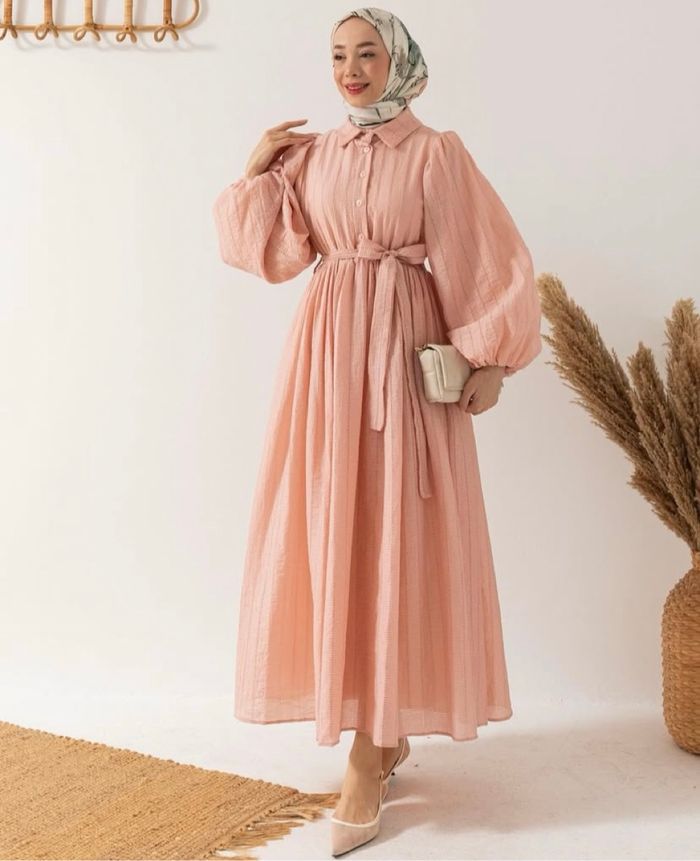 Robe longue rose
