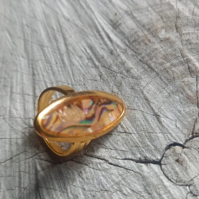 Vintage bague dorée 16mm - photo numéro 3