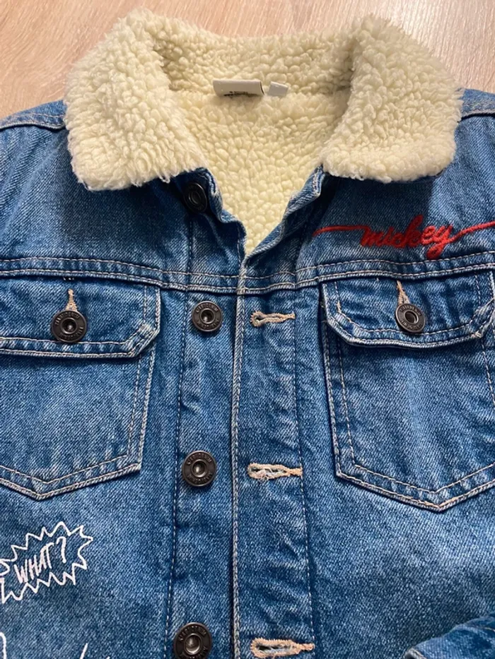 Veste en jeans moumoute Mickey - photo numéro 2