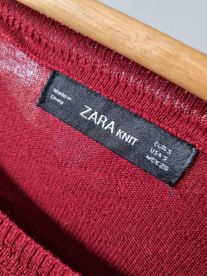 Pull Zara Bordeaux taille S - photo numéro 3
