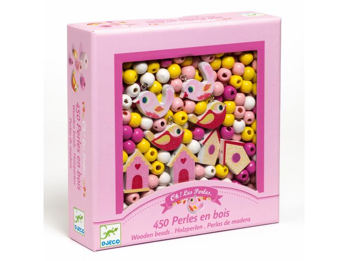 Perles bois - oiseaux Djeco - 450 perles