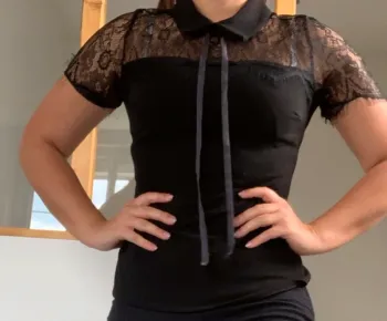 Top dentelle col Claudine sexy