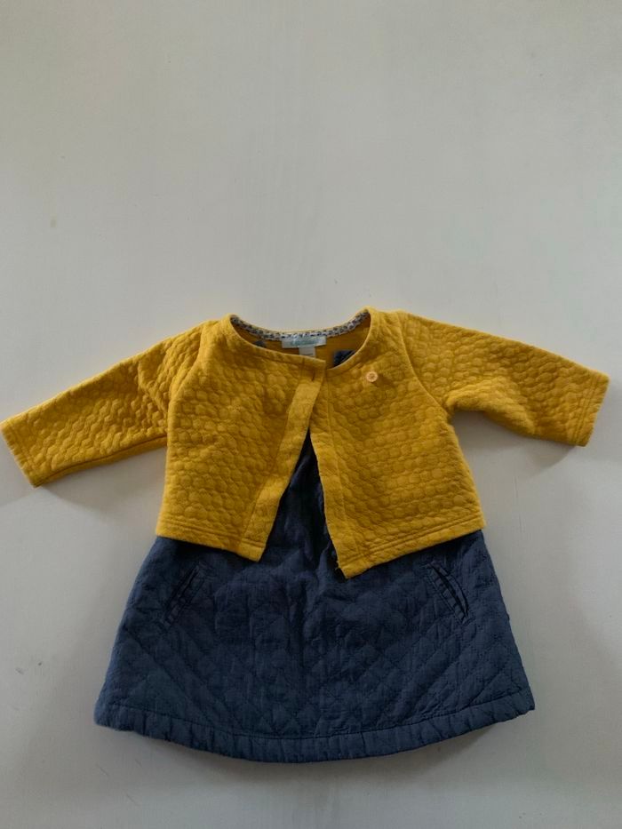 Ensemble Robe bébé fille avec son gilet
