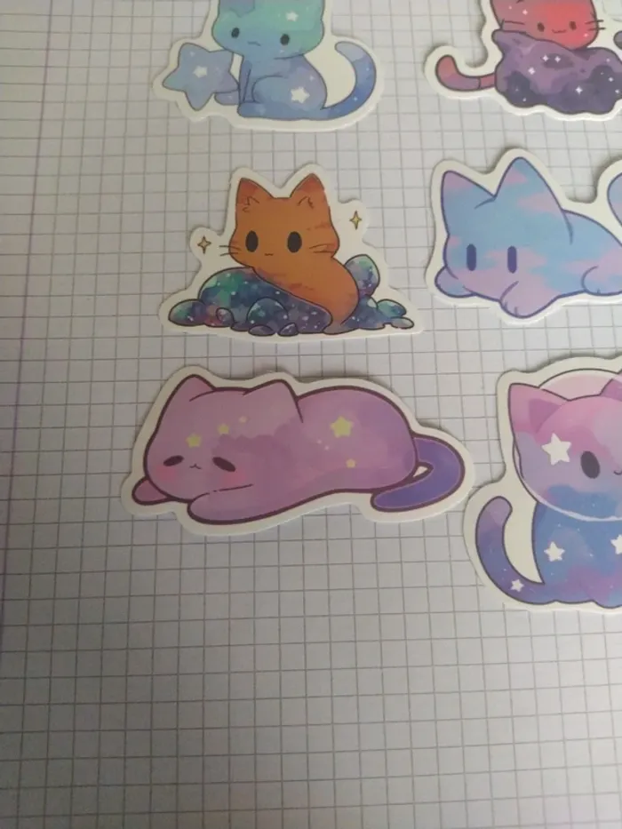 Lot autocollant thème chat galaxie (lot G) - photo numéro 5