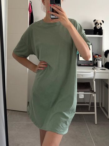 Robe t-shirt vert Kiabi 100% coton