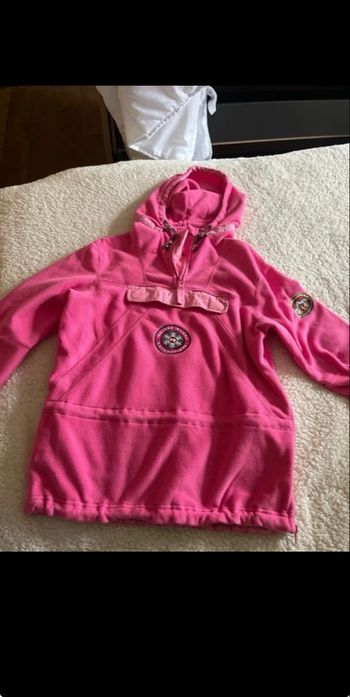 Polaire rose poivre blanc