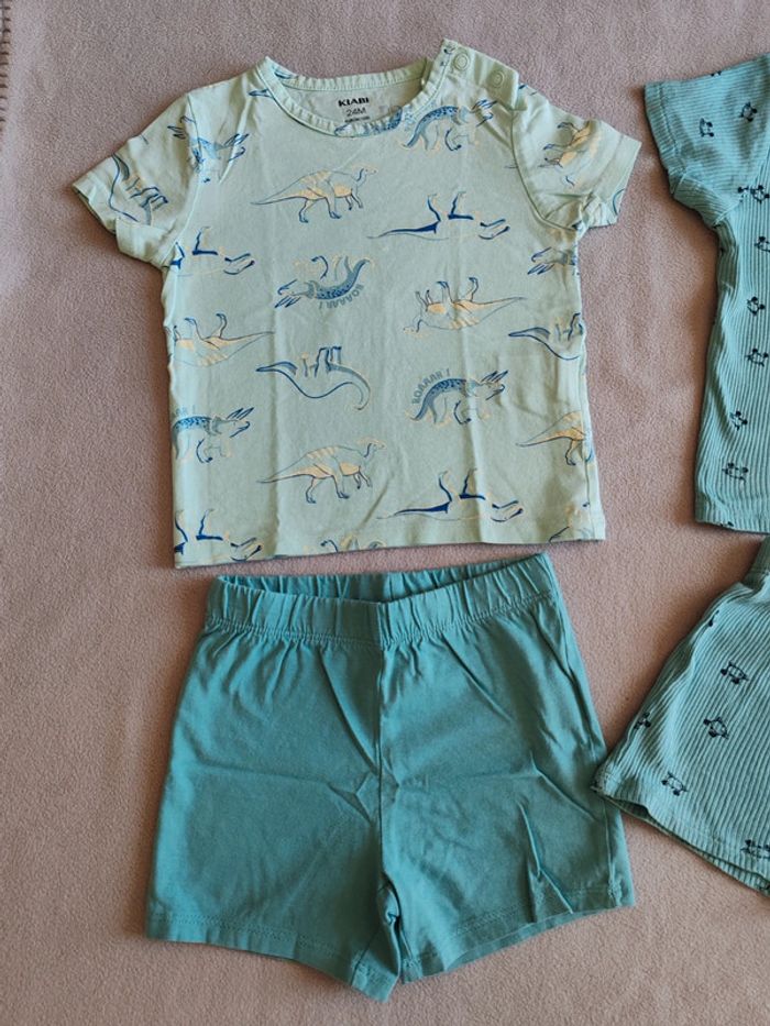 Ensemble tee-shirt short pyjama motif dino crabe 24 mois - photo numéro 6
