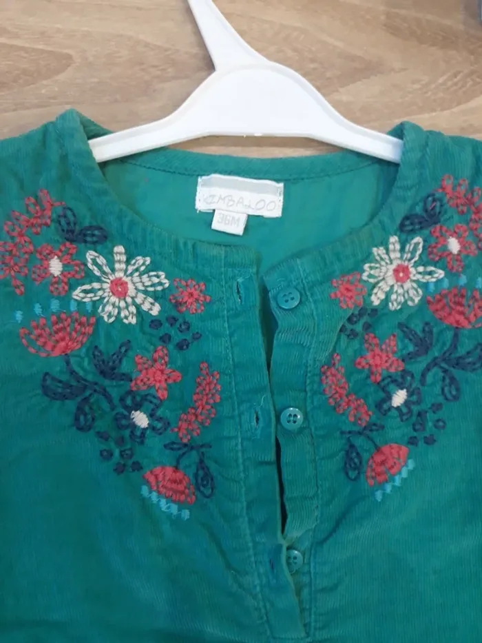 Robe fleurie en velours - photo numéro 3