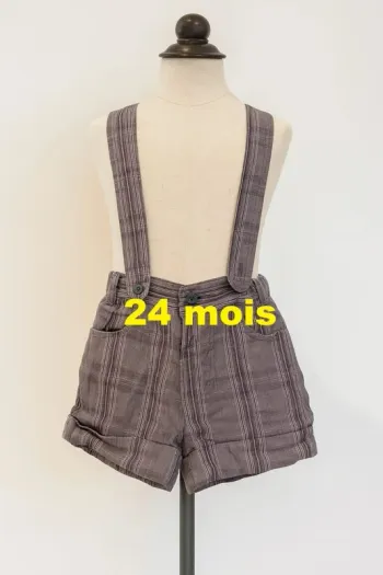 Short avec bretelle gris violet Kimbaloo Taille 24 mois