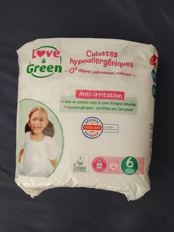 Couches culotte love & green neuve t6