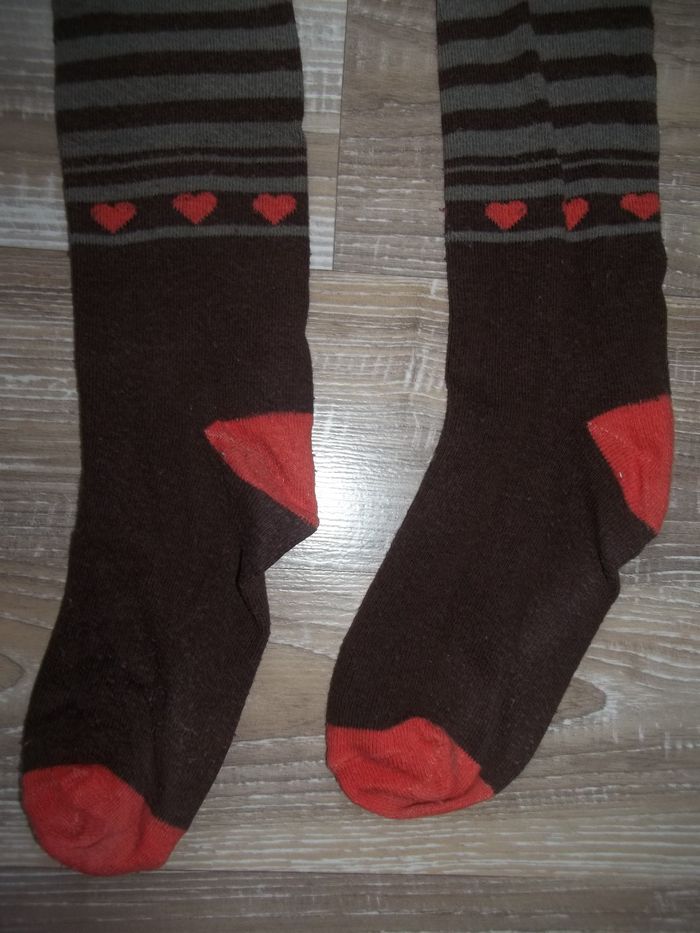 Collant kaki à rayures marron 10 ans - photo numéro 2