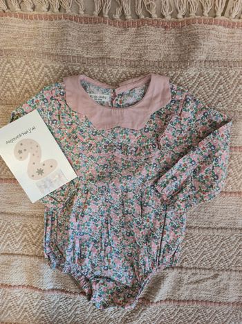 Barboteuse liberty manches longues coton 2 ans, neuve