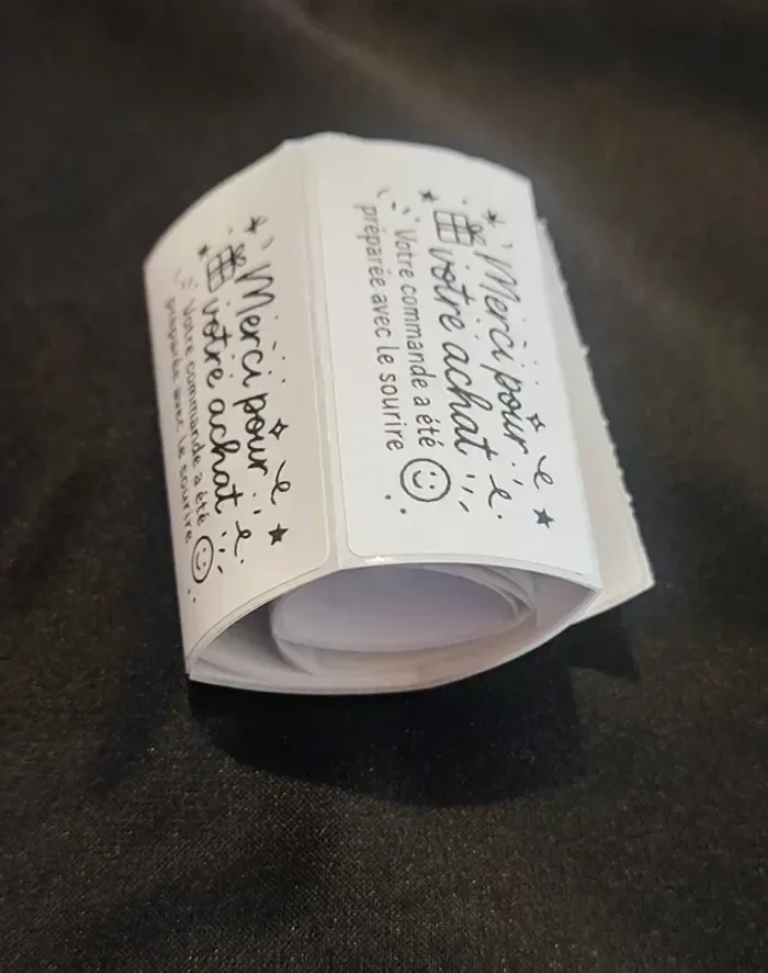 Lot de 25 étiquettes “Merci pour votre achat” 60x30 mm stickers remerciement - photo numéro 3