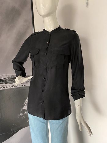 Chemise 100% soie noire