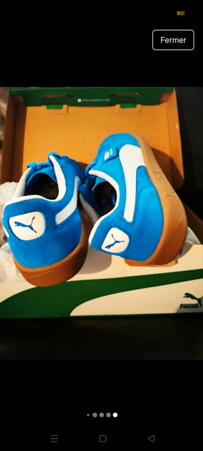 Baskets Puma Palermo bleues électriques neuves - photo numéro 8